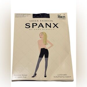 SPANX By Sarah Blakely Diamond Patterned Sheers Shaping NEW Black XXL
